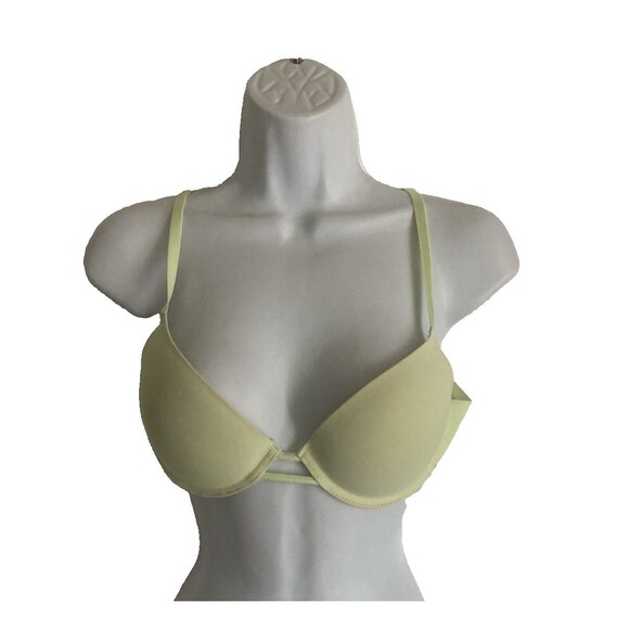 Juicy Couture Push Up Bra Size 36B Neon Green Underwire Logo Adjustable Straps - Picture 2 of 8